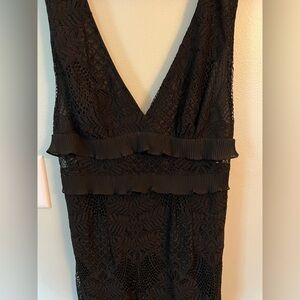 Lulus Black Laced Layered Midi Dress